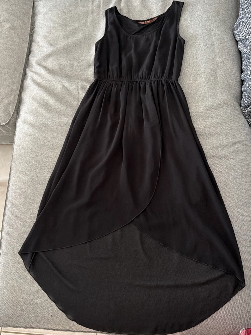 Speed Control Black Sleeveless High-Low Wrap Dress